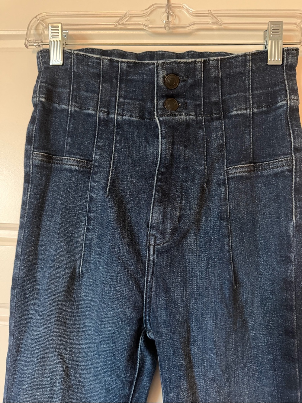 We The Free Jayde Dark Blue High-Rise Flare Jeans - Picture 4 of 14